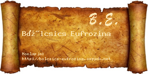 Bölcsics Eufrozina névjegykártya